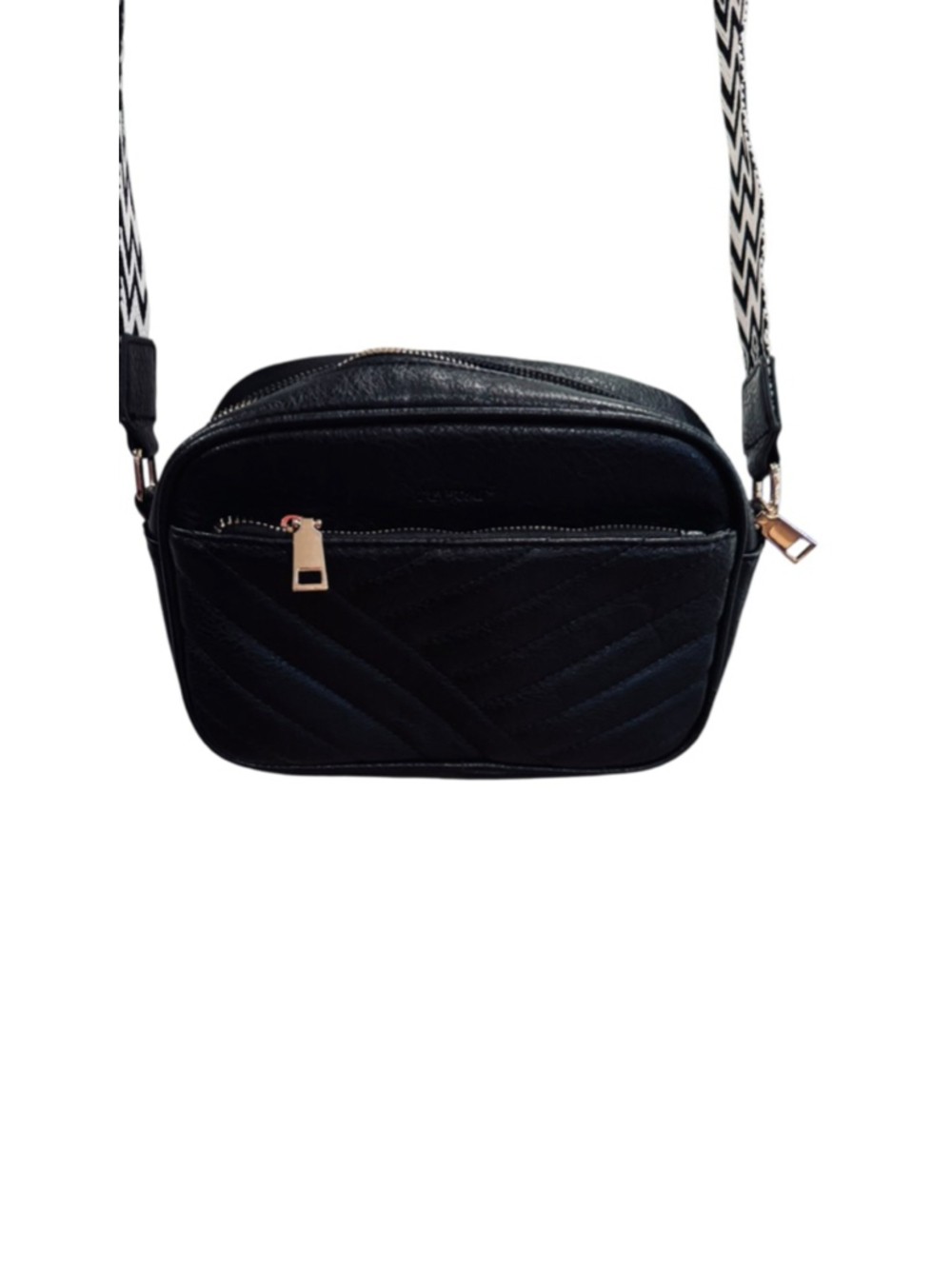 Women's Unbranded Black Crossbody Bag with White Strap, One Size - Picture 2 of 9